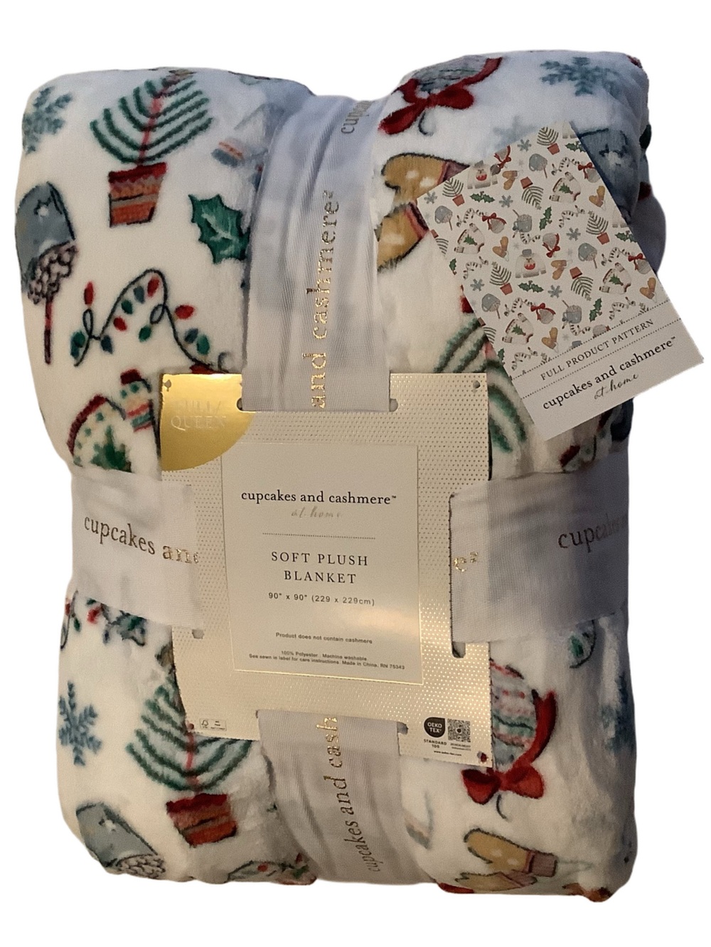 Cupcakes & Cashmere Holiday Party Soft Plush Blanket Full/Queen New
